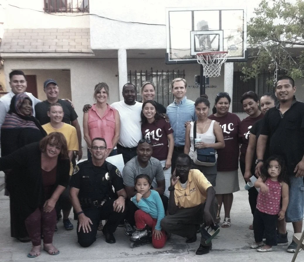 Neighbors at a Colina del Sol Neighborhood Watch meeting in San Diego