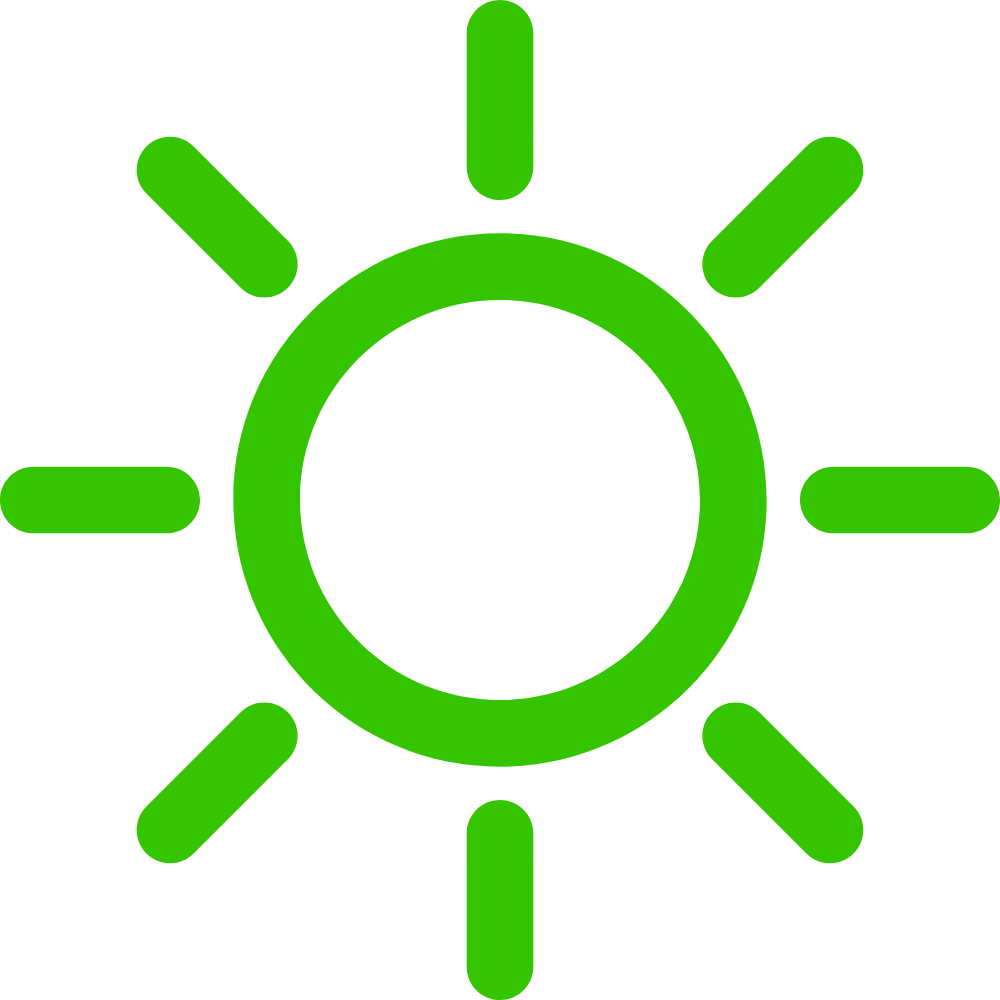 icon sun green