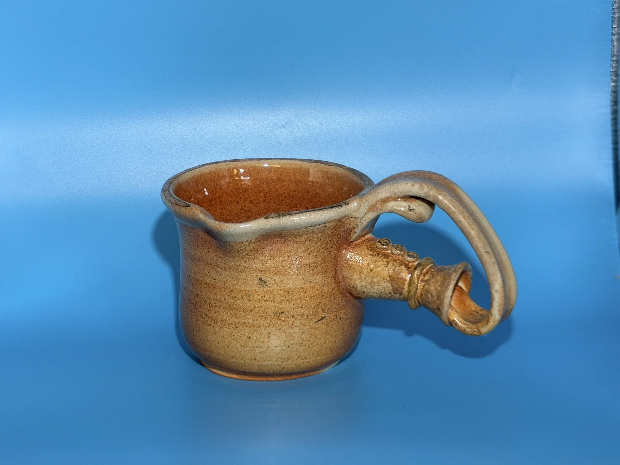 Handcrafted Wood Fired Stoneware Sauce Pitcher