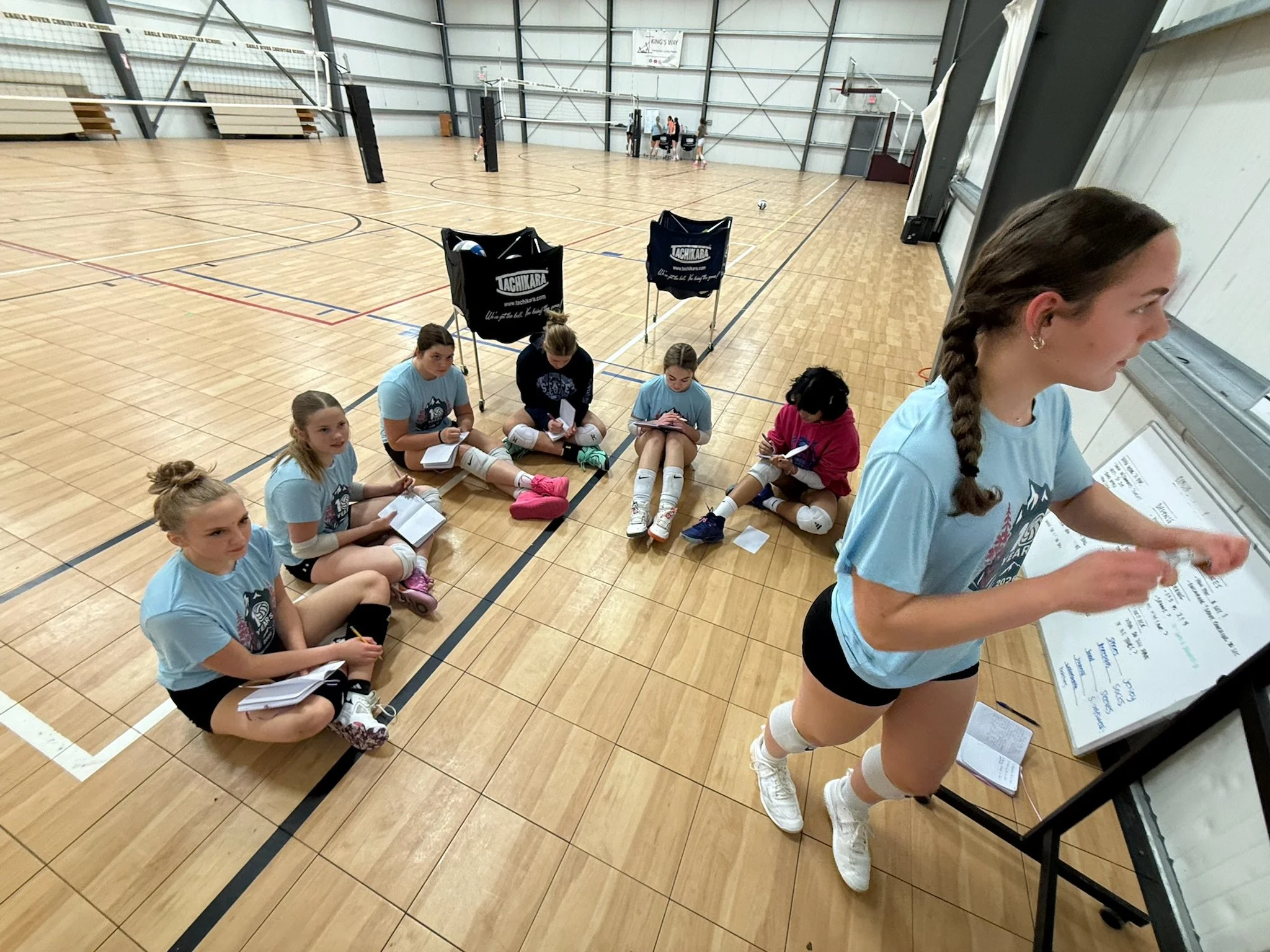 Team doing journaling and mental health work together