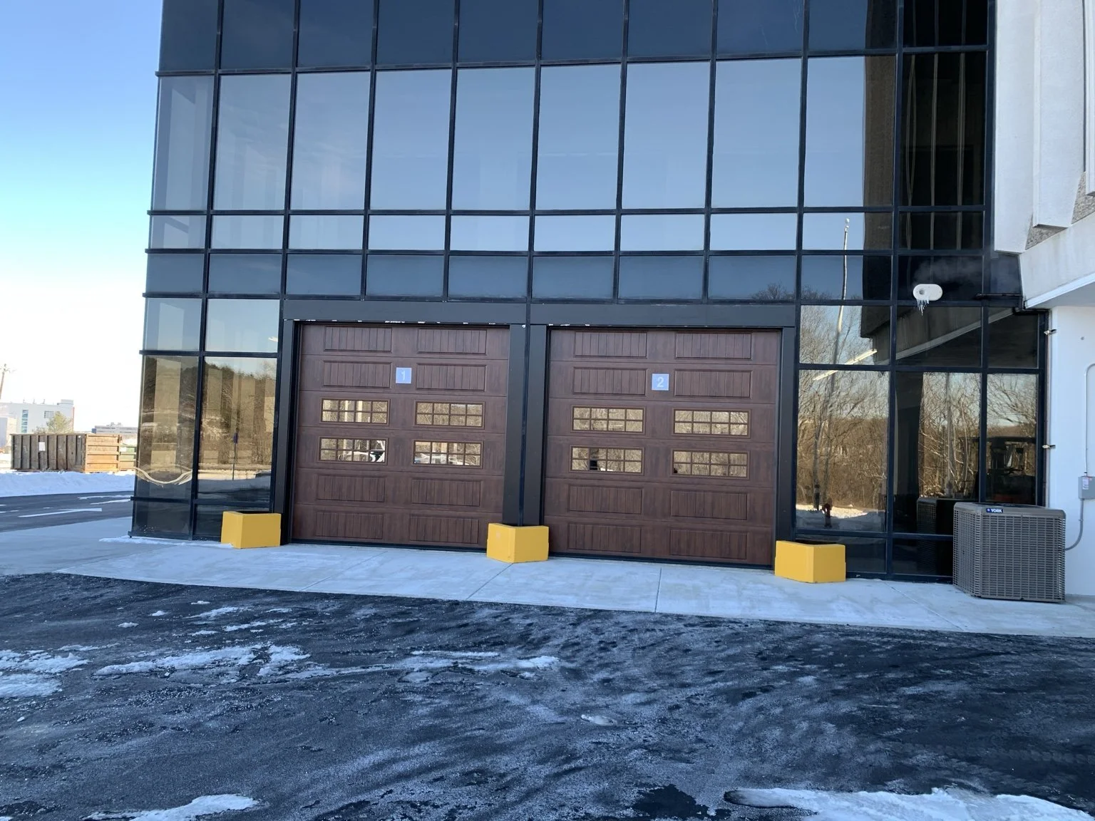 Drive-in loading bays at the completed U-Haul self-storage facility in Framingham, Massachusetts.