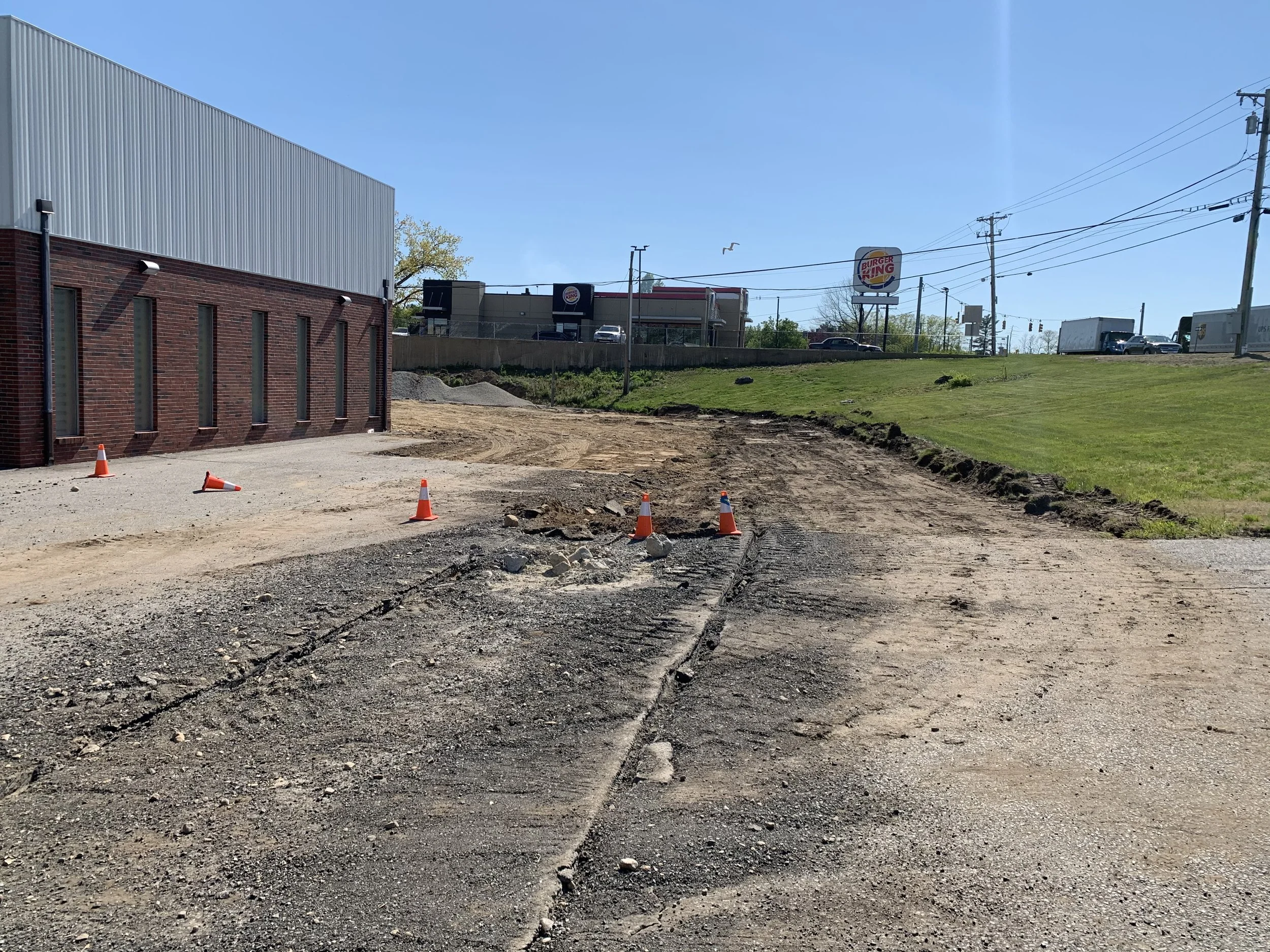 Early redevelopment work at the Methuen U-Haul project connecting 99 Pleasant Valley Street and 145 Milk Street