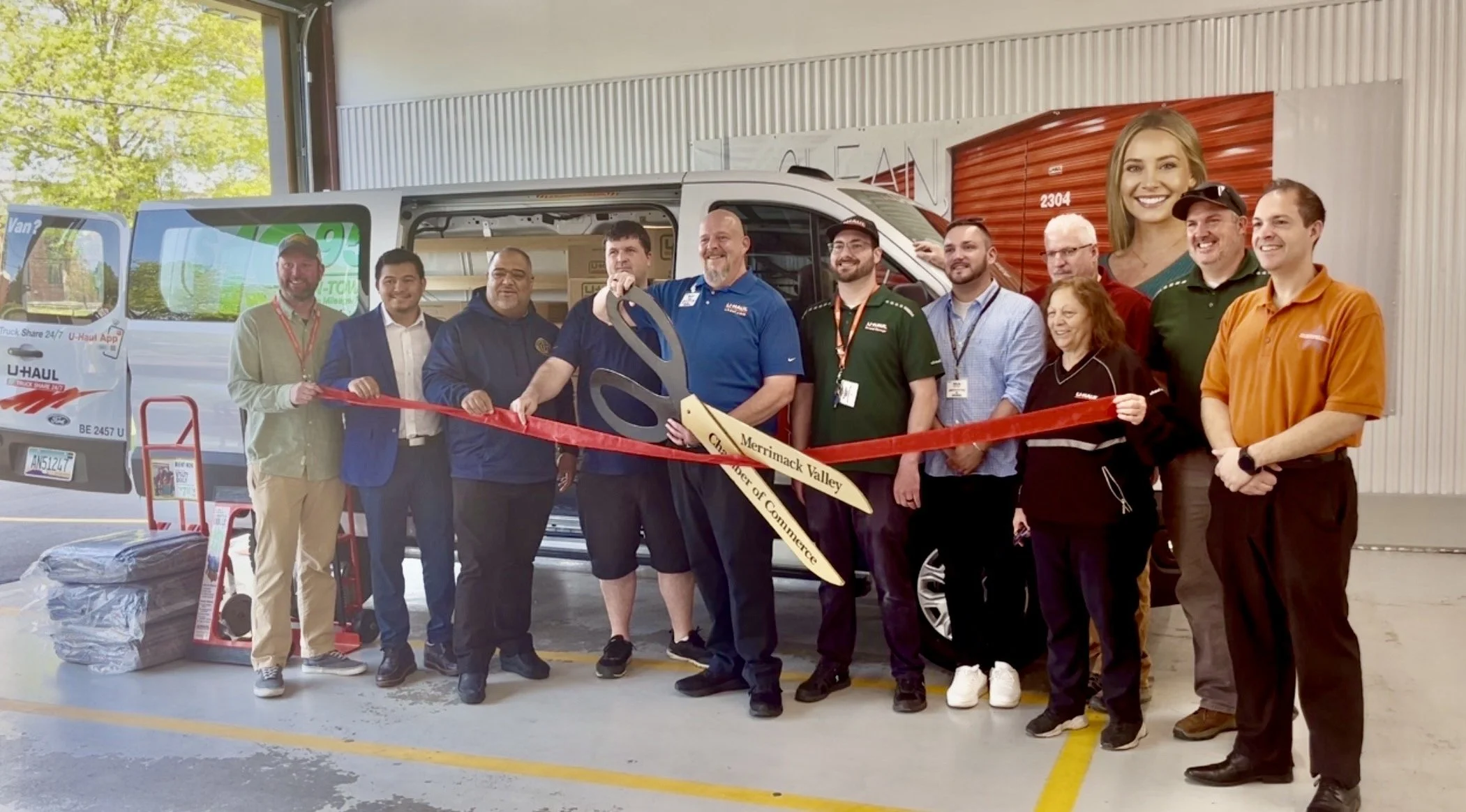 Merrimack Valley Chamber ribbon cutting at U-Haul Moving & Storage of Methuen