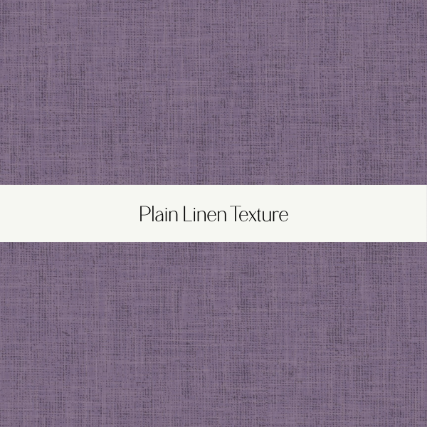 Swatch of plain linen fabric in purple with a label that reads 'Plain Linen Texture'.