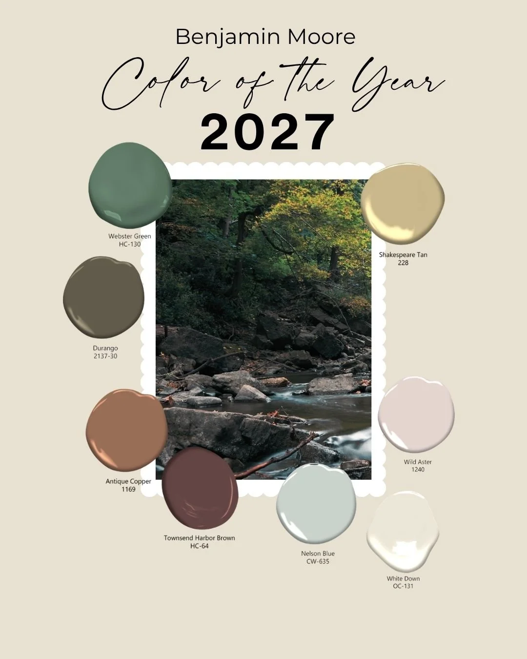Been playing around with the @benjaminmoore color of the year for 2027 - Webster Green.  Its a cool green hue - think jade green.  I love that Benjamin Moore gives you a whole family of colors to think about together or alone.  I decided to use Webst