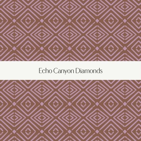 Patterned background with a diamond geometric design and a central label that reads 'Echo Canyon Diamonds'.