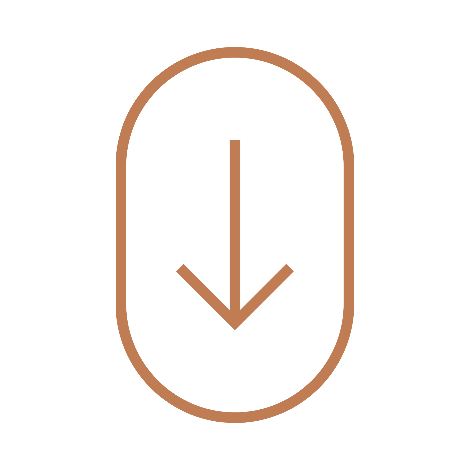 An icon of a map pin with a downward arrow inside it, representing location or navigation.