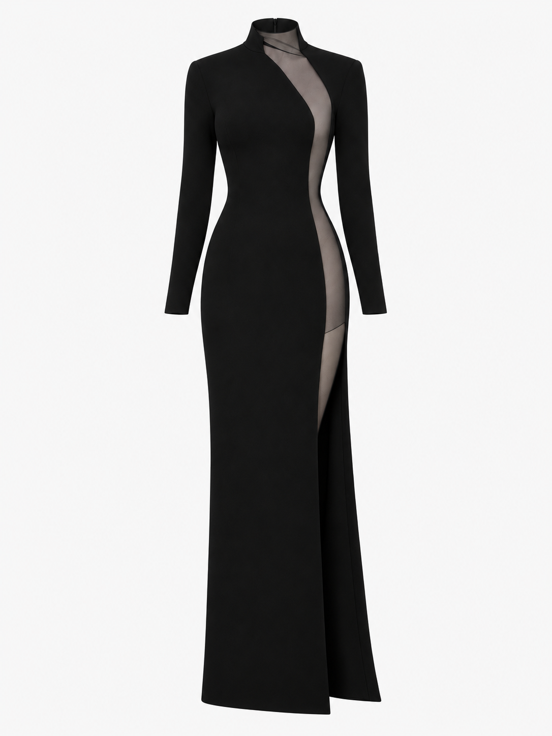 Tom Ford Black Gown with Sheer Cutout Detail