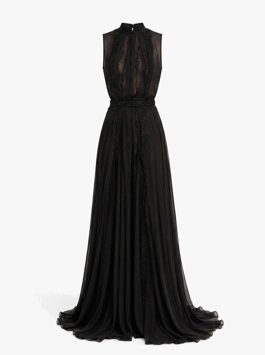 Zuhair Murad Black Embellished Gown. Size US  2. 