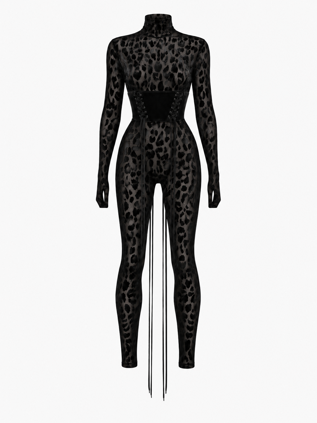 CAT WOMAN: Alex Perry Leopard Print Catsuit with Corset Belt. Size US 4. 