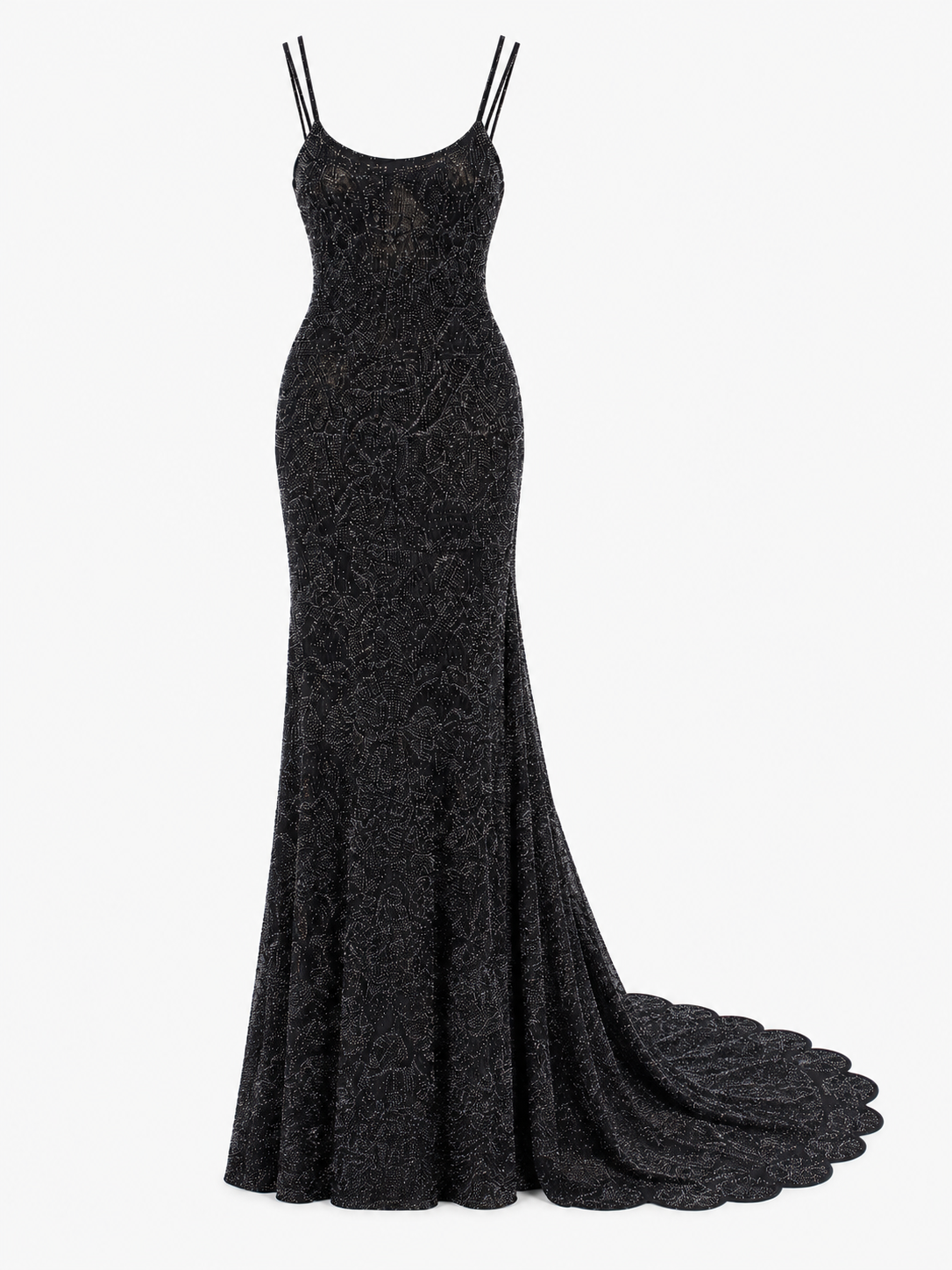 2000s Chanel Black + Metallic Knit Gown. Size US 6.