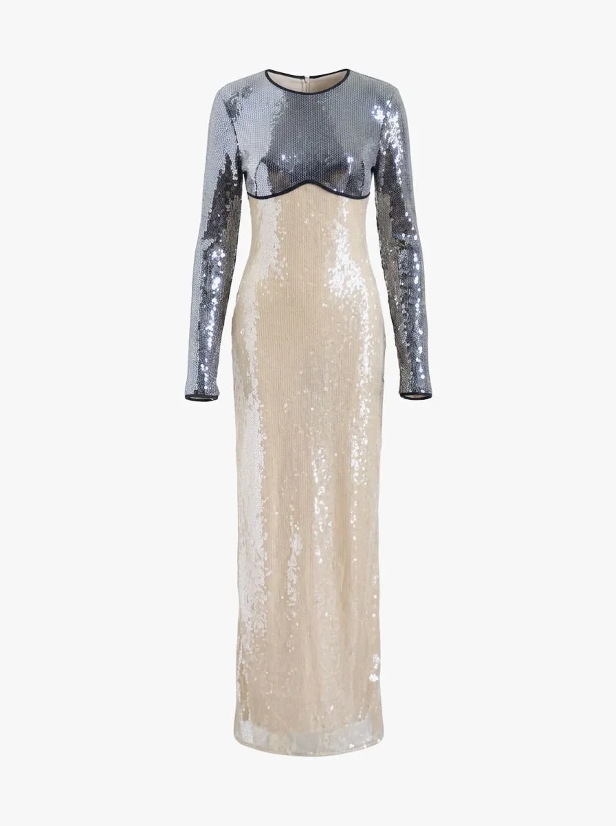 David Koma Sequin Two Tone Gown. US Size 0.