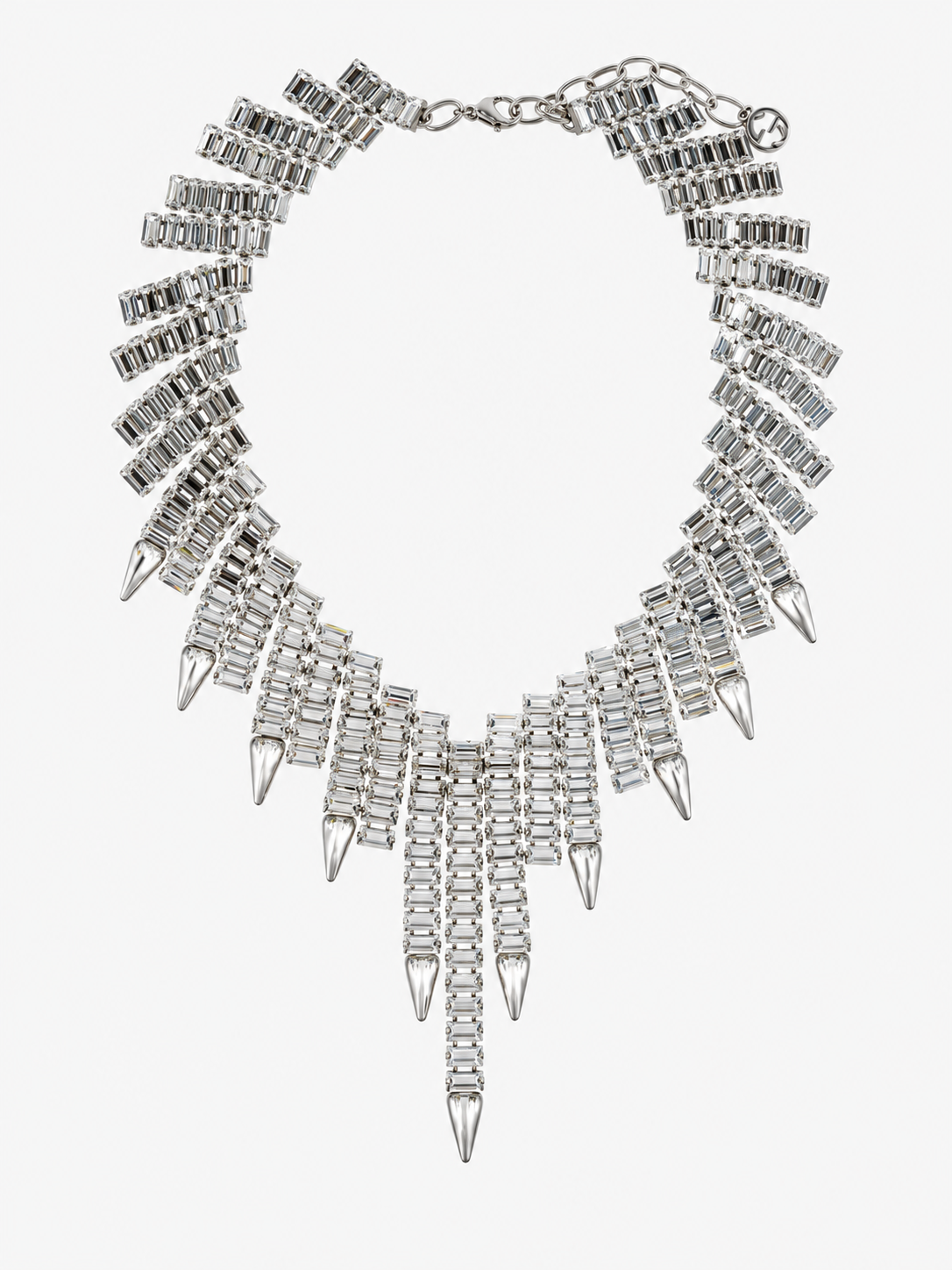 Gucci Crystal Baguette Statement Necklace.