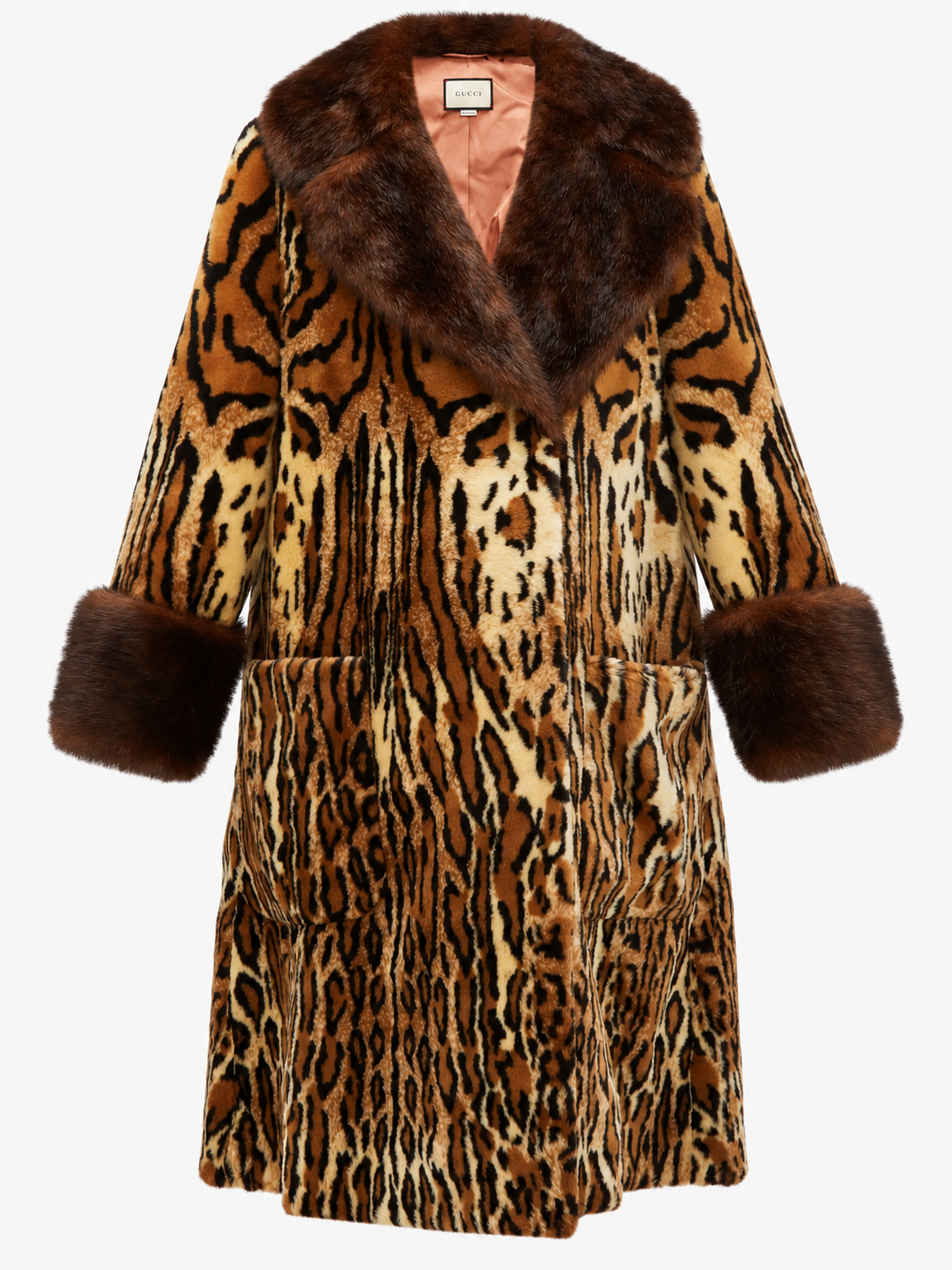 Gucci 2019 Oversized Faux Fur Coat. Size US 8.
