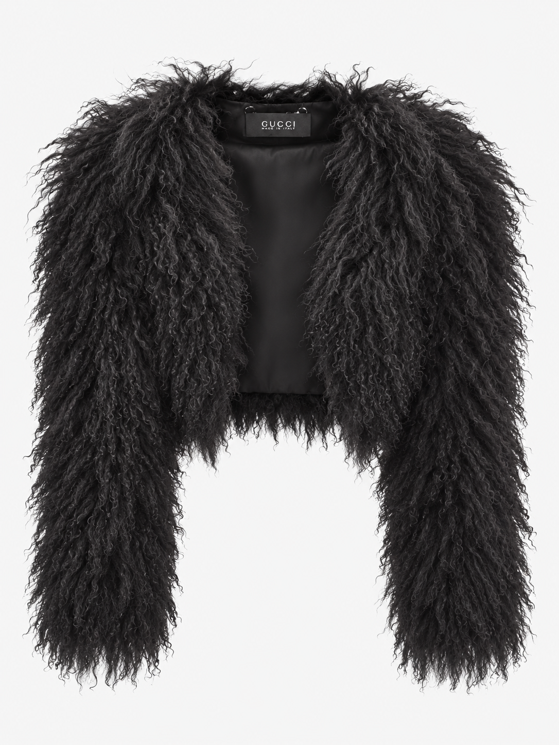 Gucci black Mongolian lamb fur bolero. Size US 4.
