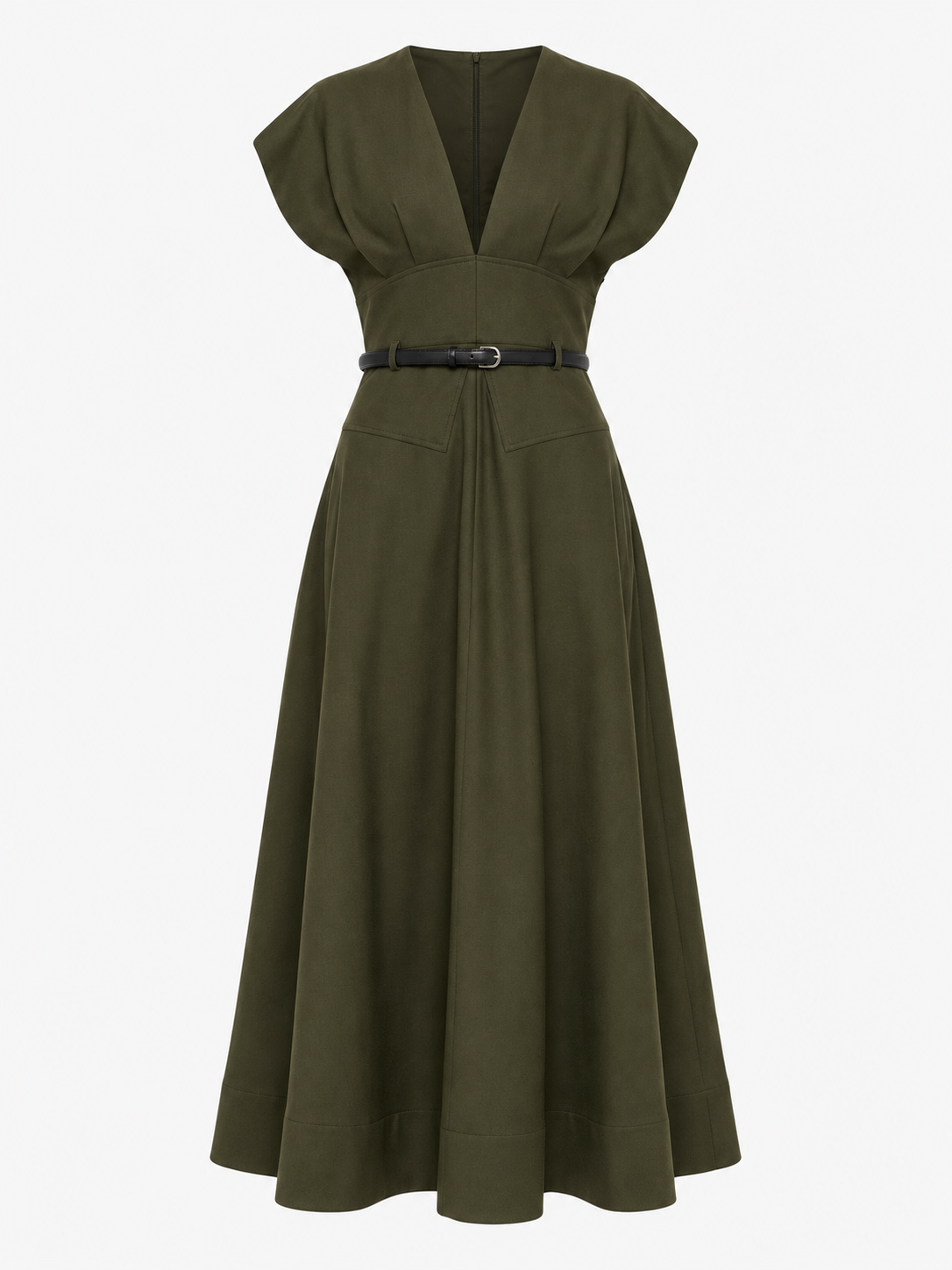 Gucci F/W 2011 Army Green Wool Dress with Belt. Size US 4. 