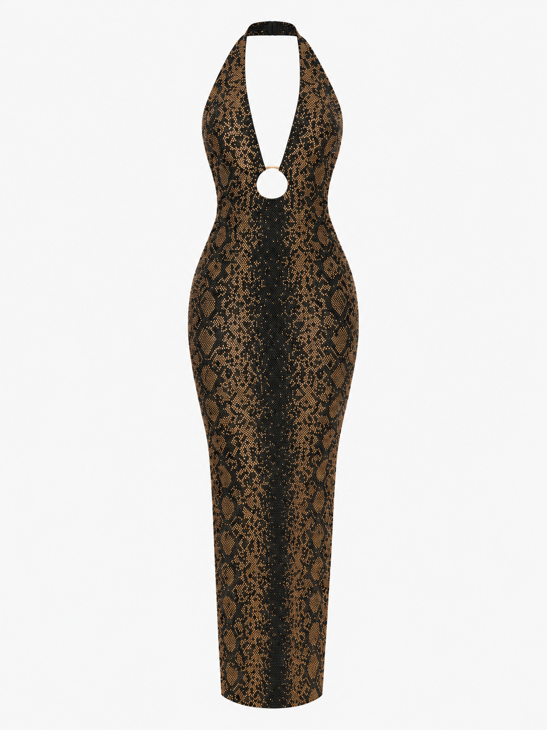 Versace Black and Bronze Embellished Gown 