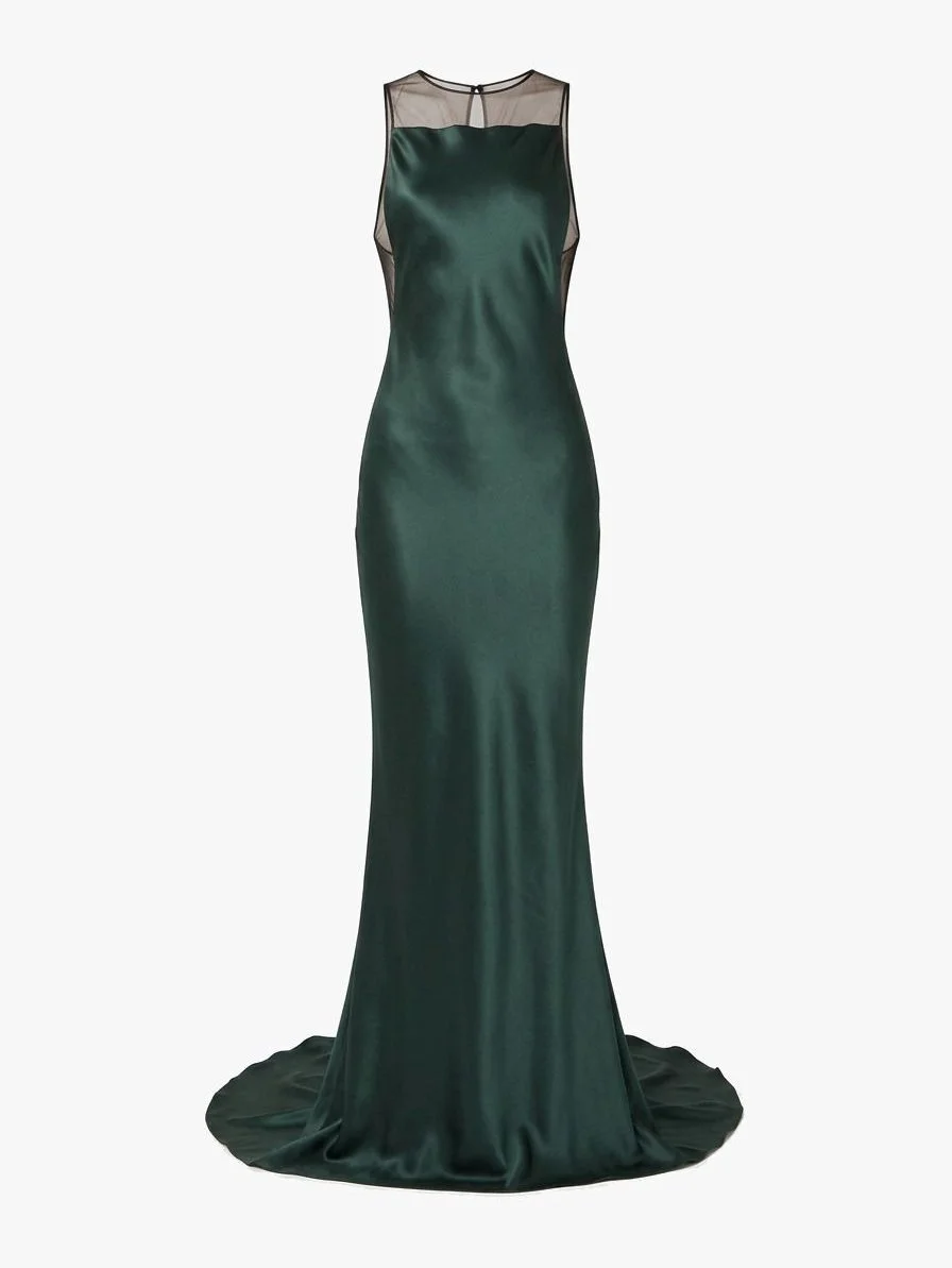 Maison Margiela F/W 2022 by John Galliano Silk Gown with Mesh Detail. Size US 8