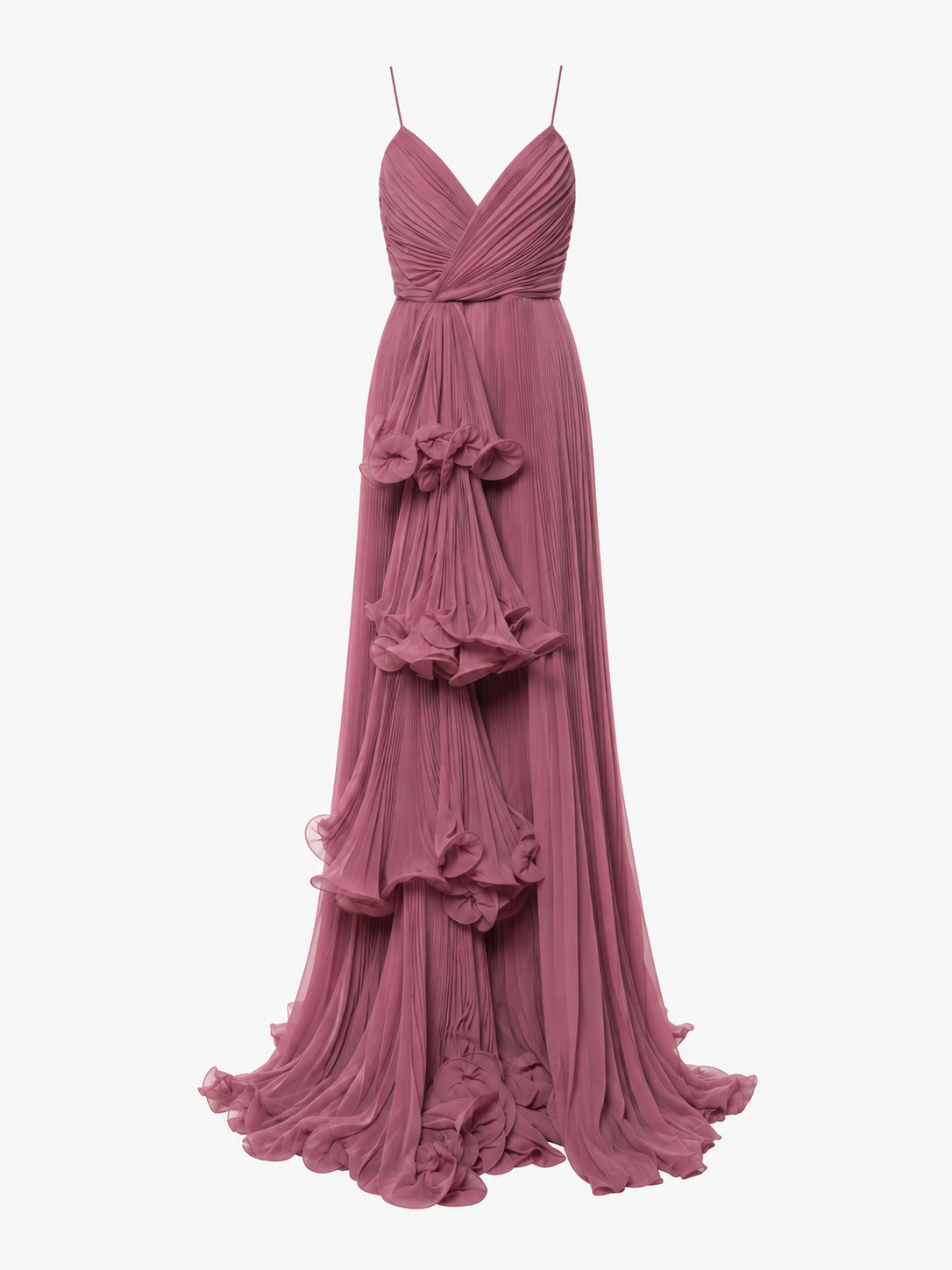 Gucci 2020 Lilac Pleated Chiffon Gown. US Size 2. 
