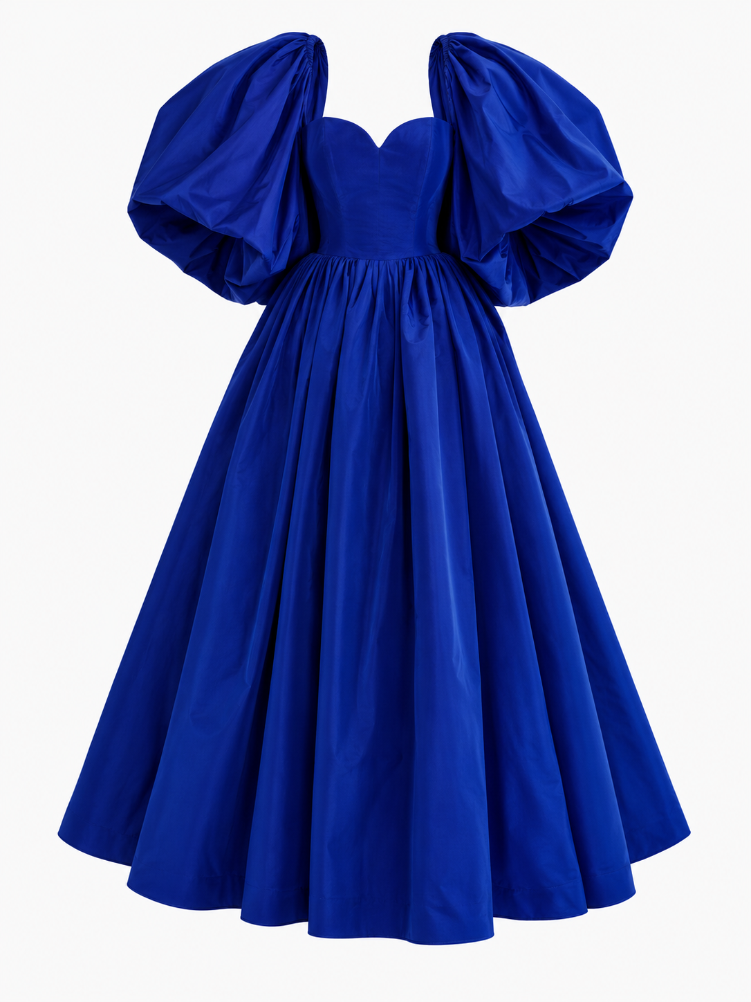 YOU'RE TURNING VIOLET, VIOLET! Just add a red belt and bubblegum. Alexander McQueen PF 2021 Blue Puff Sleeve Midi Dress. 