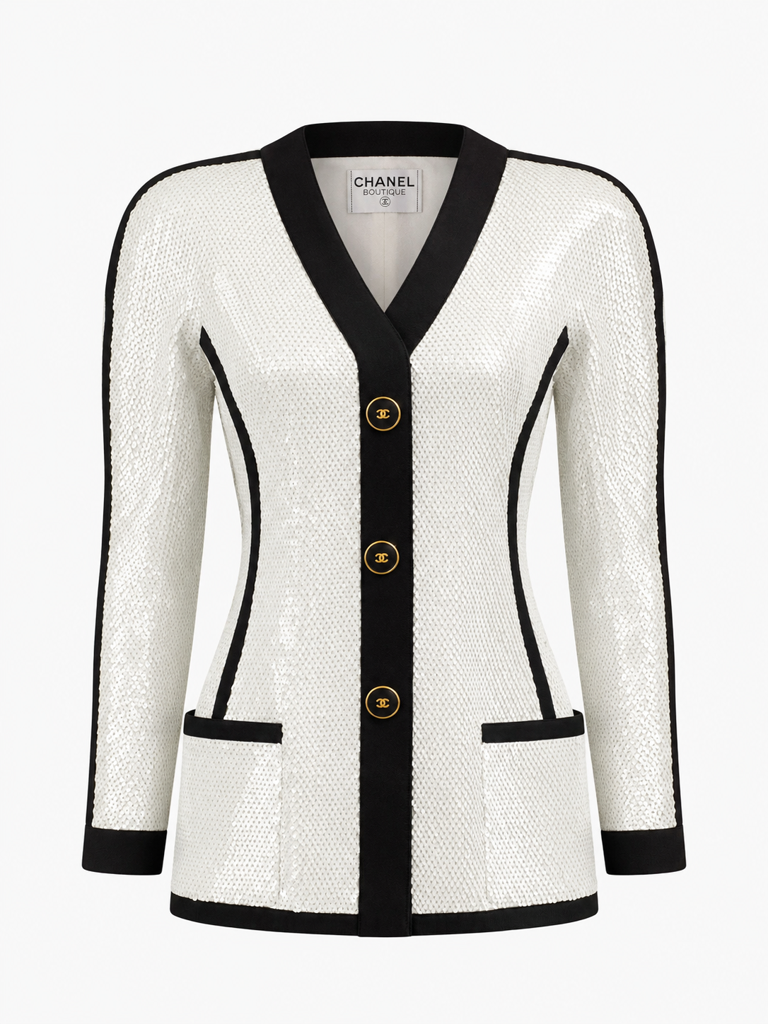 Chanel S/S 1991 Sequin Jacket. Size US 4.