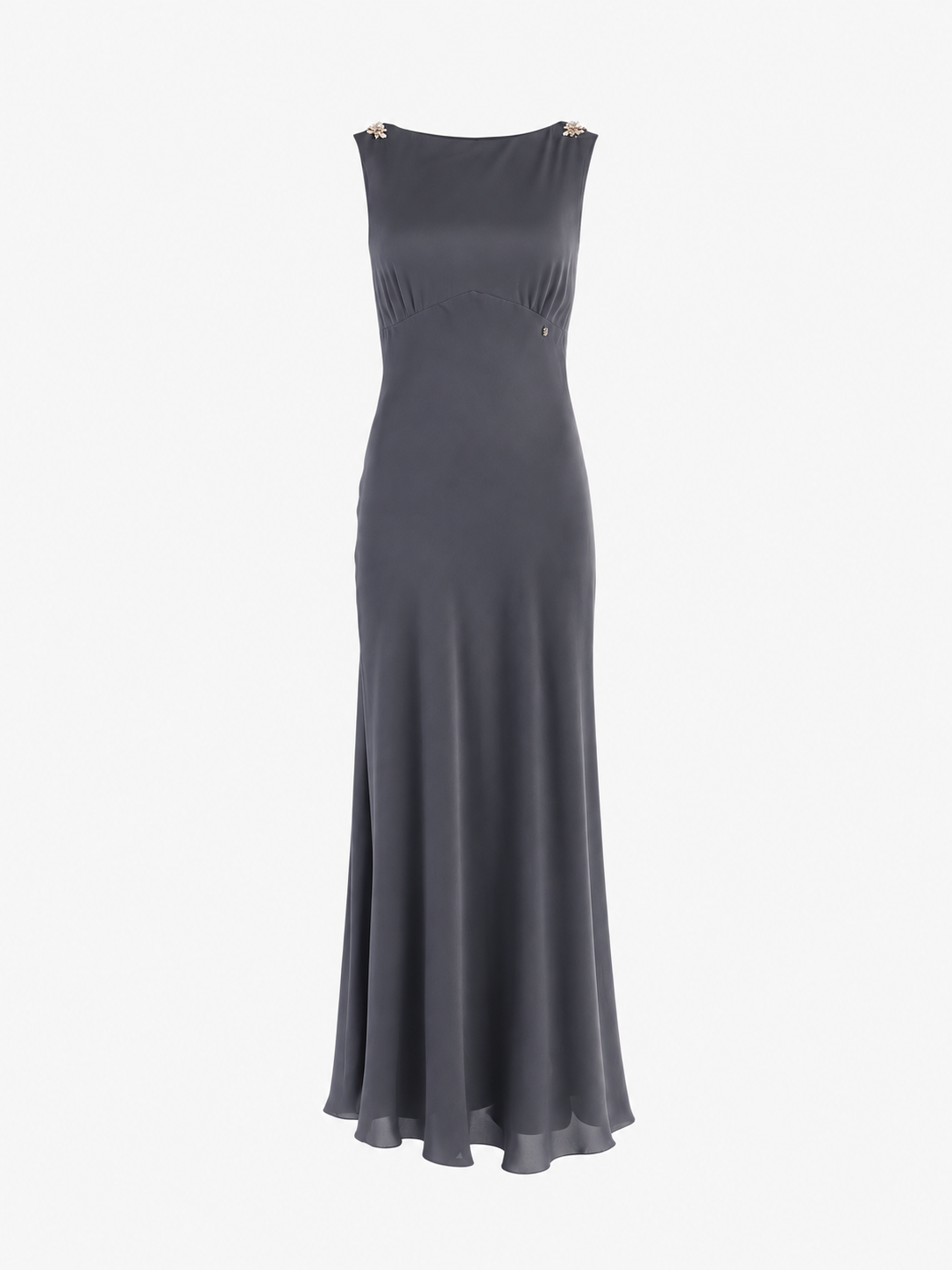 Vintage Chanel Gray Silk Gown. Size US 0.