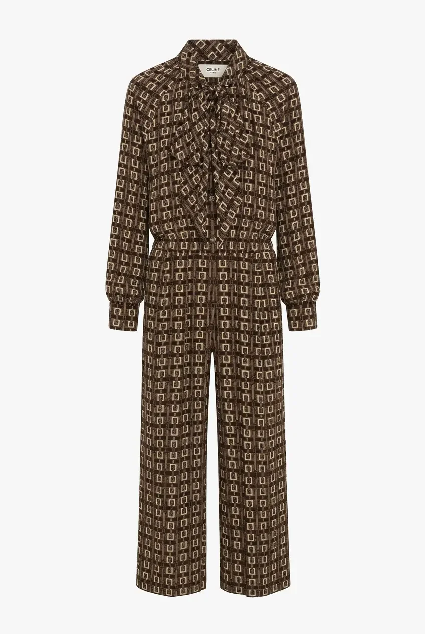 Celine Printed Silk Jumpsuit. Size US 6. 