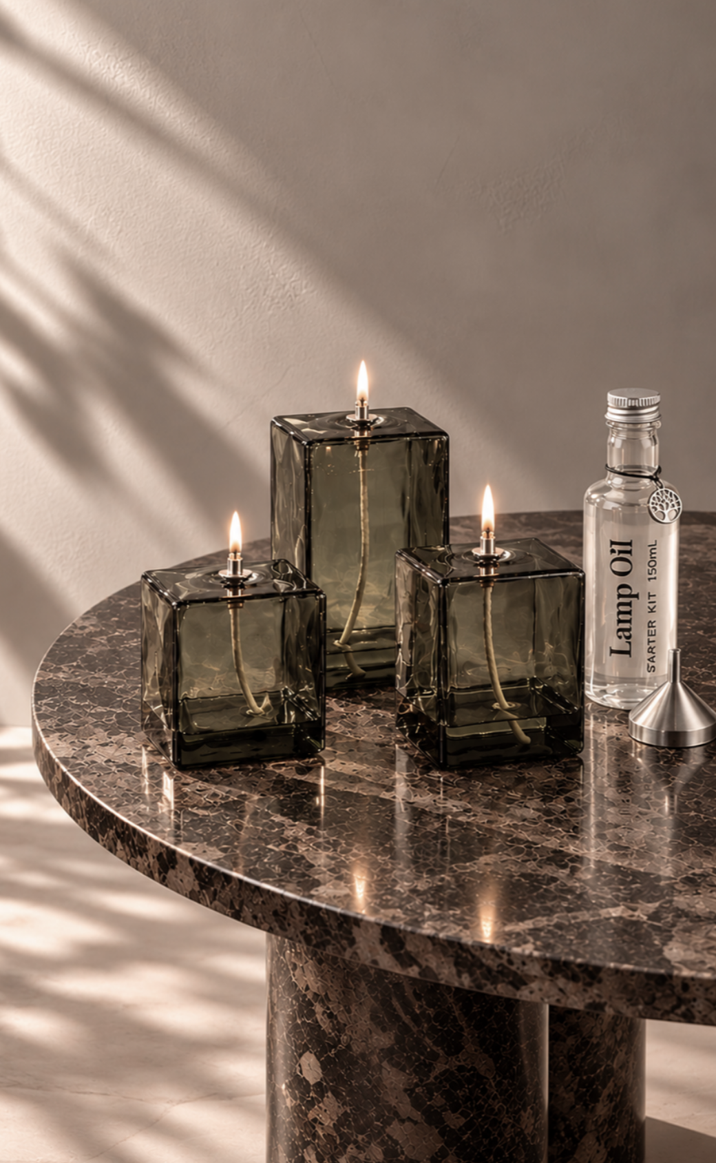The Luminous Trio Oil Lamp Set