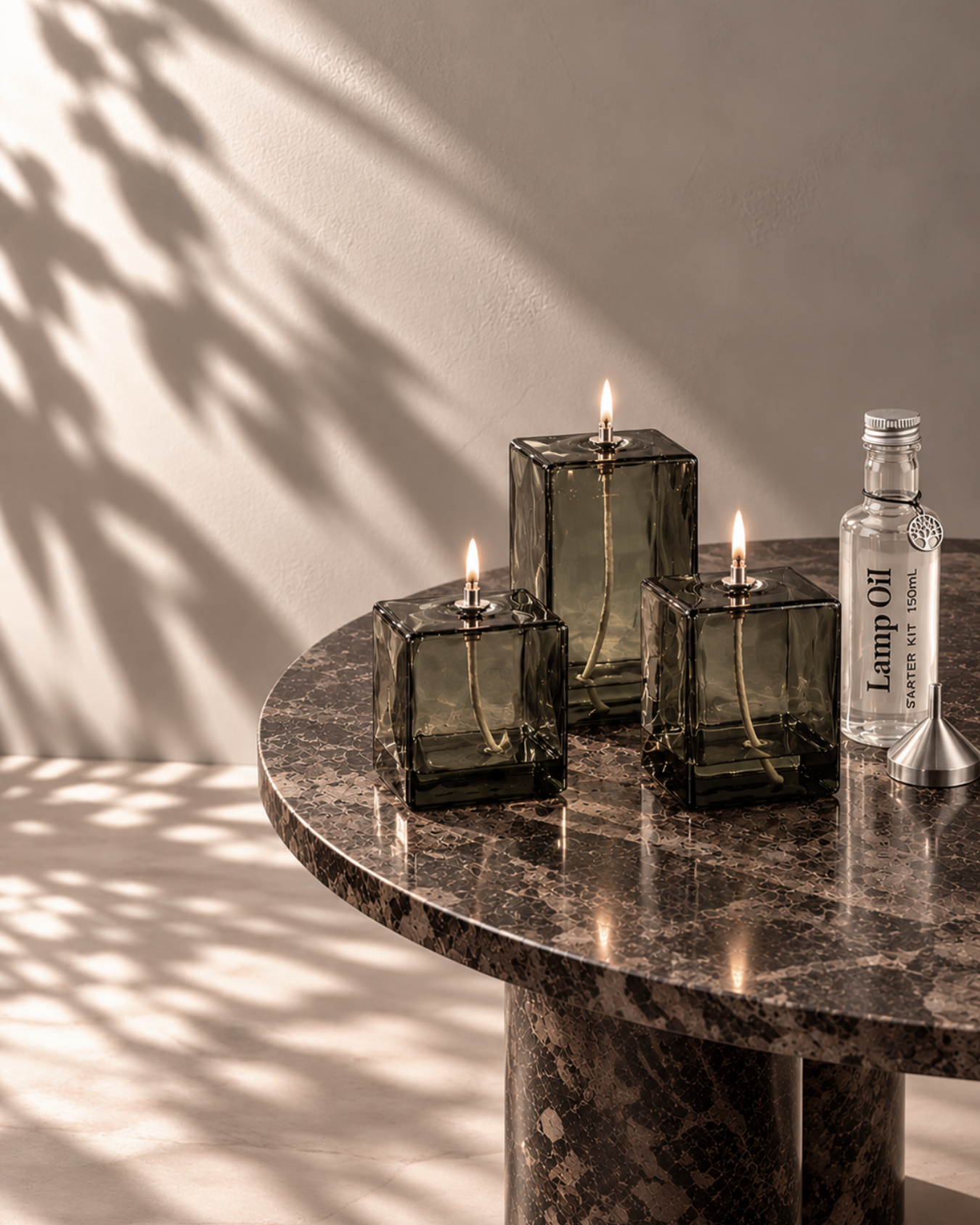 The Luminous Trio Oil Lamp Set