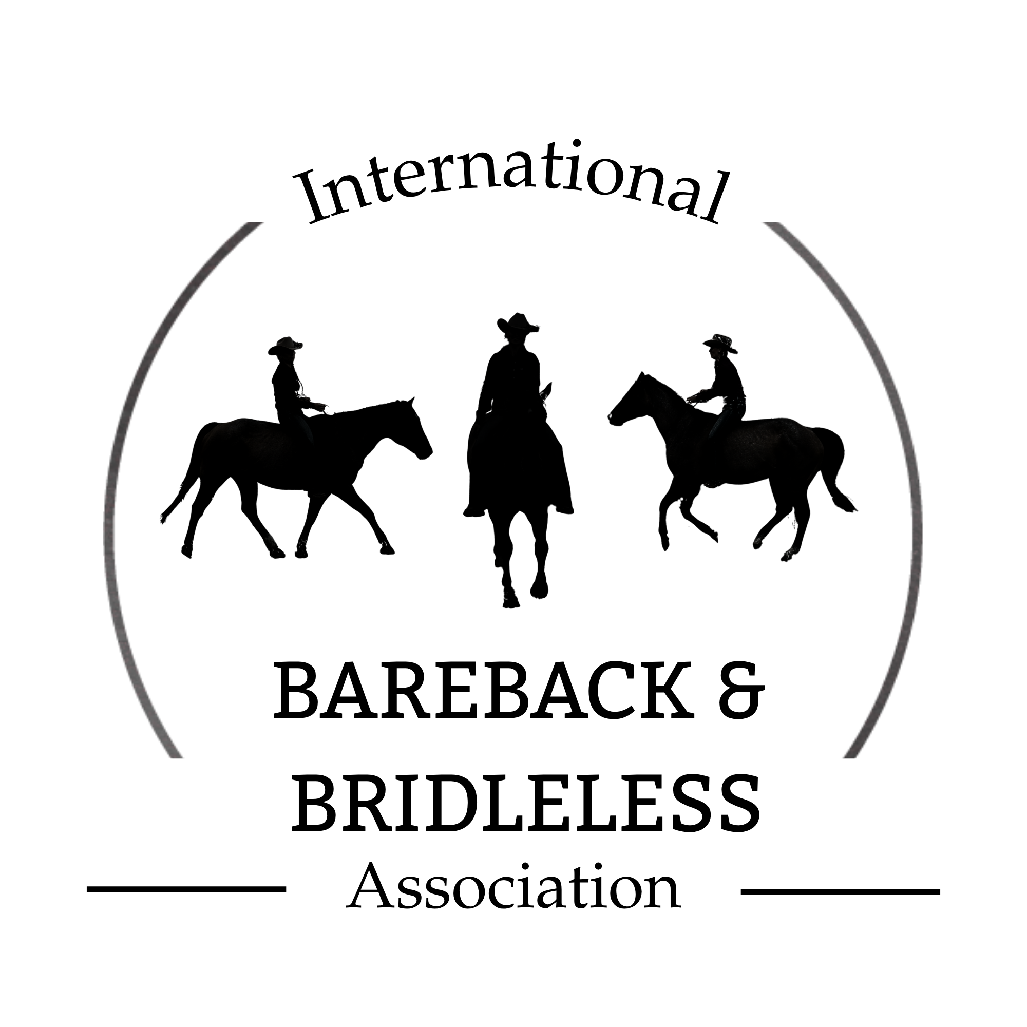 International Bareback and Bridleless Association Logo in Greyscale