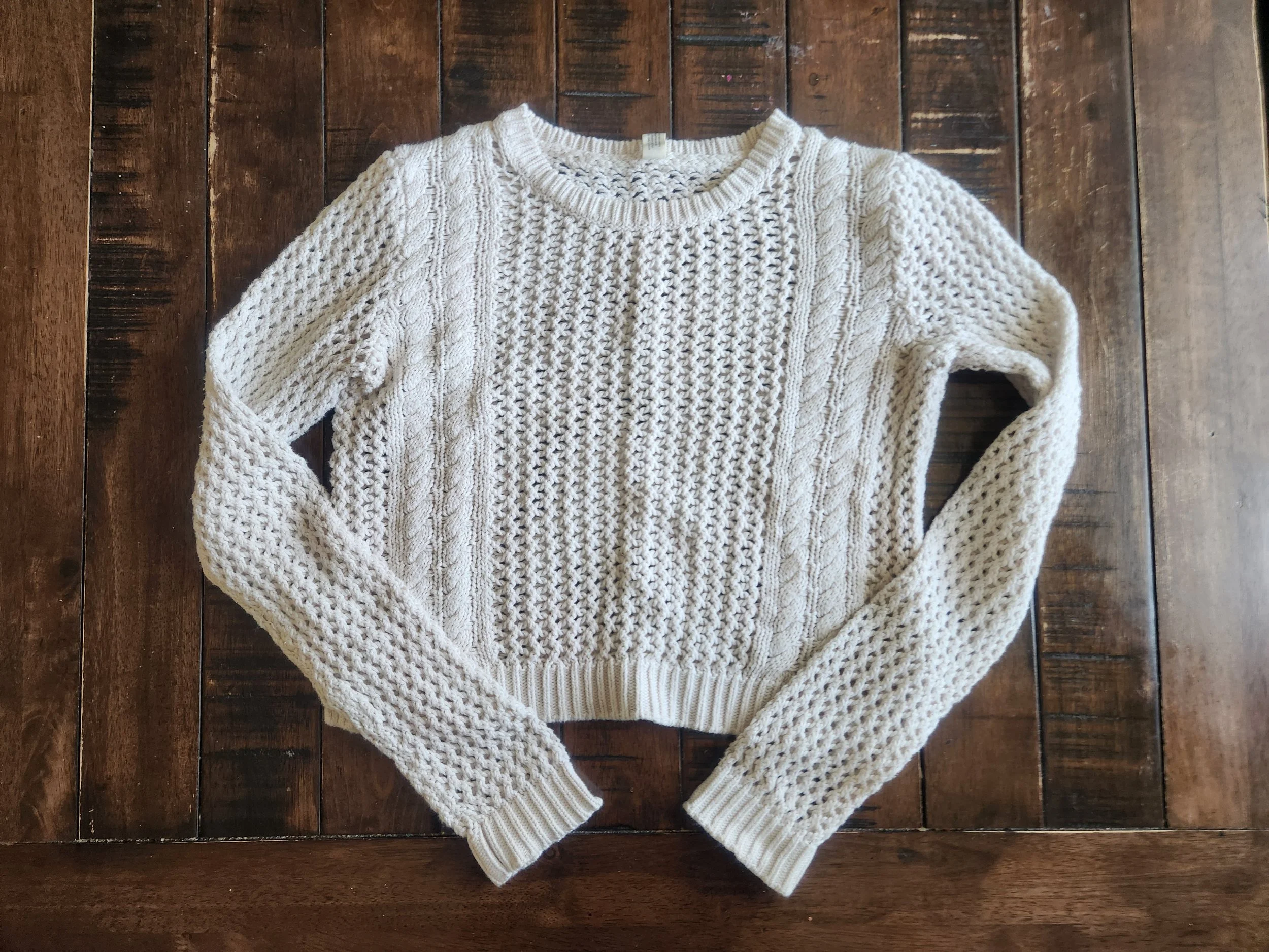 Of Character upcycled baseball stiching sweater before.jpg