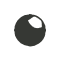 A black, circular object with a small loop at the top, resembling a keychain or keyring