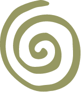 A green spiral pattern on a dark background.