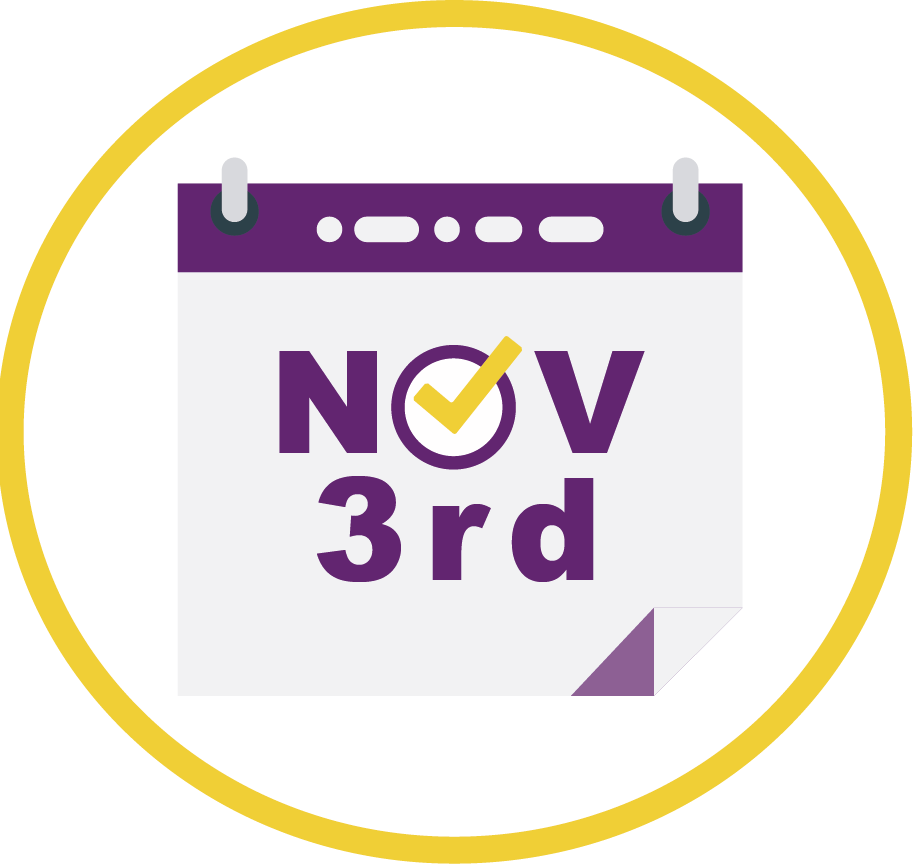 A calendar page with the date November 3rd, featuring a yellow checkmark inside the number 0.