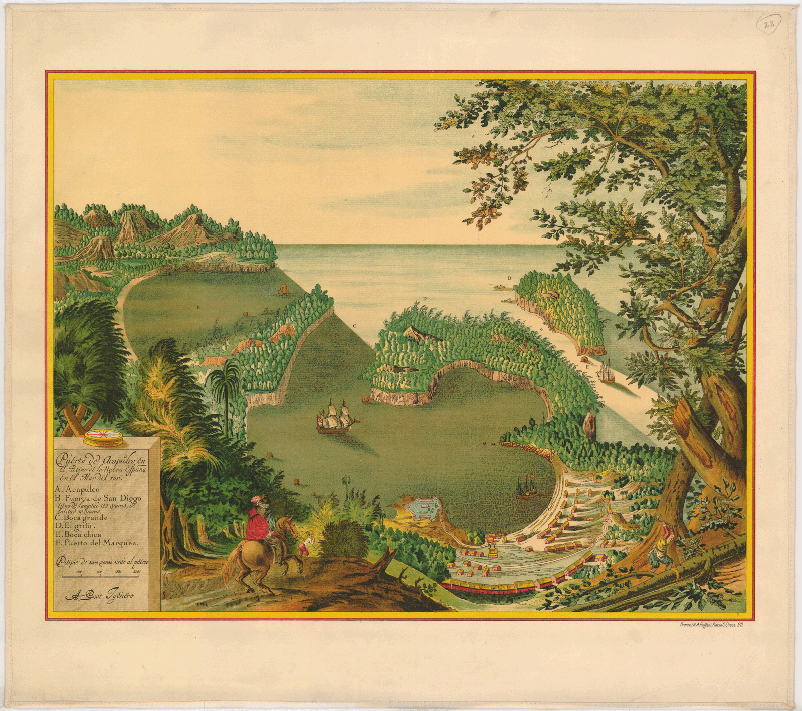 Puerto de Acapulco en el Reino de la Nueva España en el Mar del Sur. Adrián Boot, 1628