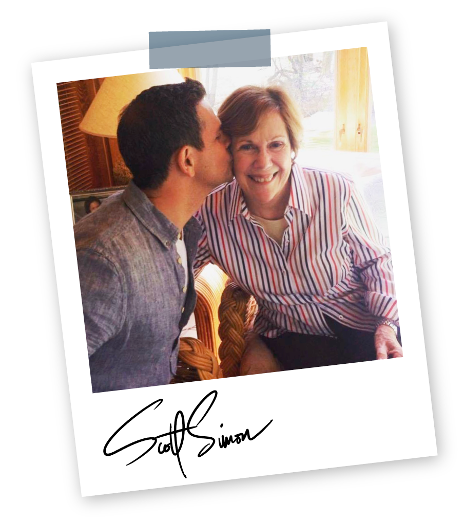 Polaroid picture of Scott Simon and his mother.