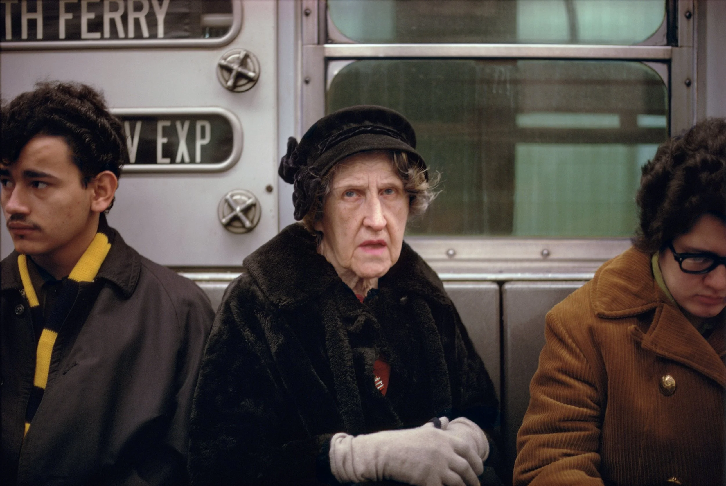Old Lady On Subway