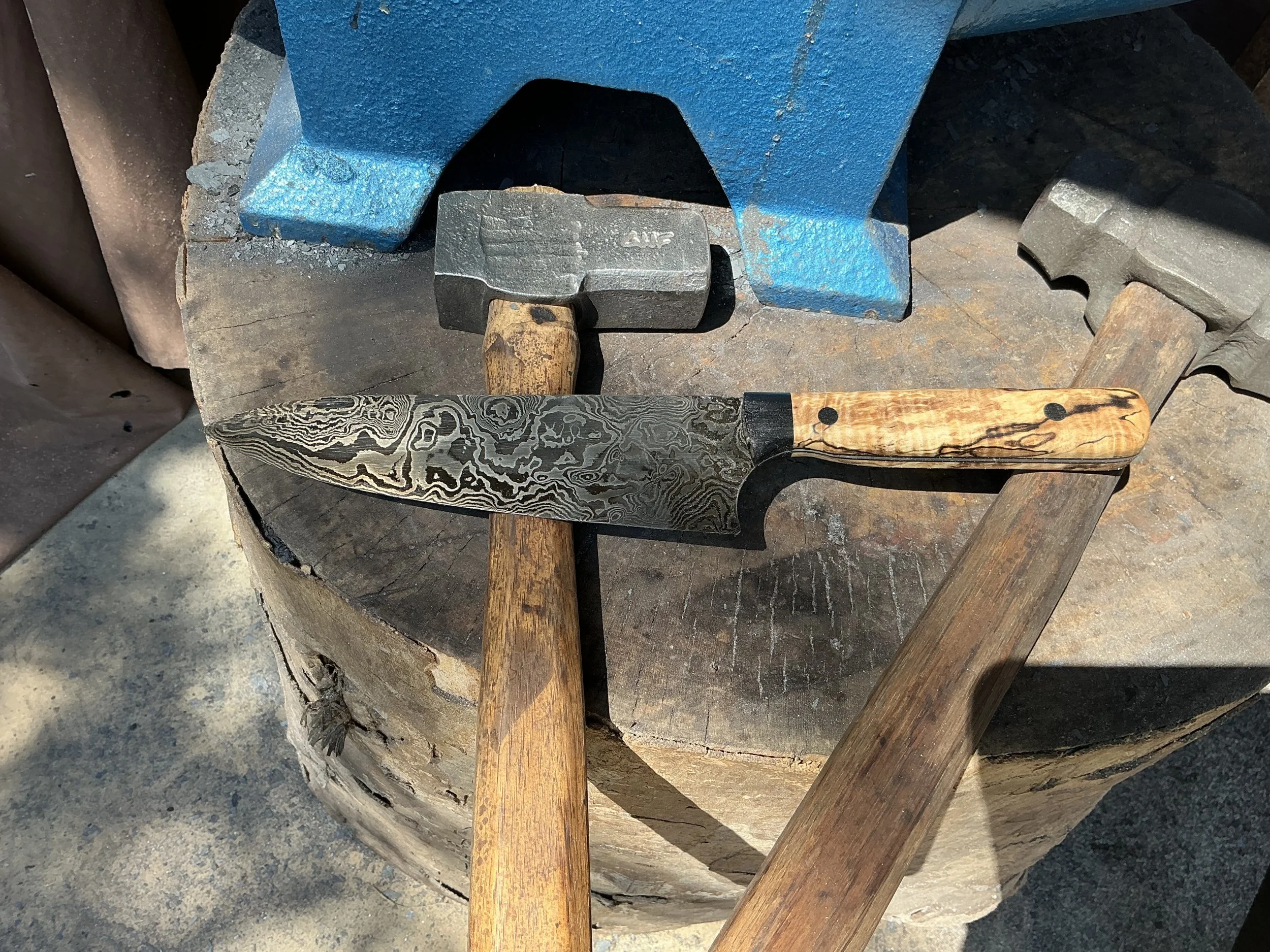 Fine Vegetable cutting Damascus blade