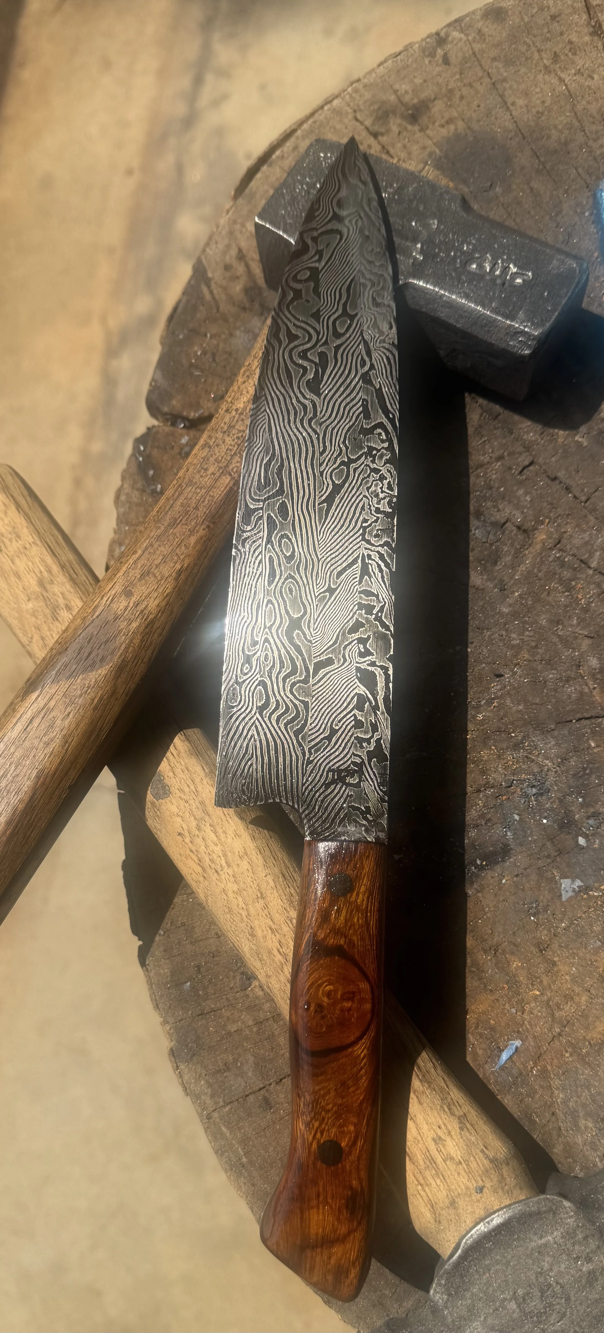 Turkish Twist Damascus Chefs Knife