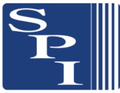 SPI logo with three vertical lines on a blue background.