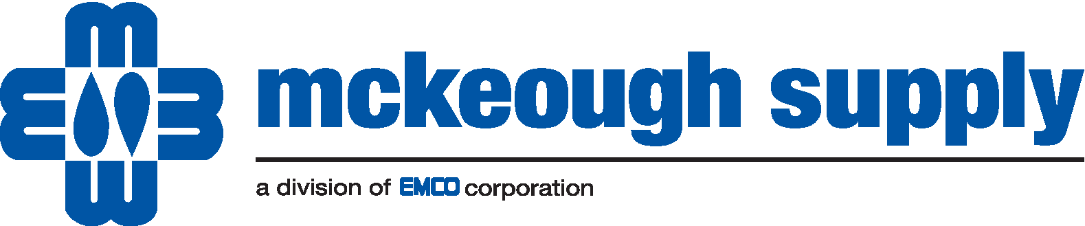 Mckeough Supply logo in blue.