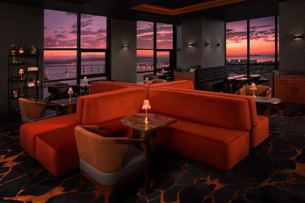 Sunset looks better from up here. 🌅✨ Settle in with a cocktail (or two), panoramic views of San Diego Bay, and a front-row seat to golden hour. Every seat at Top of the Hyatt comes with a view&hellip; and that view is unforgettable. 🥂 

#TopOfTheHy