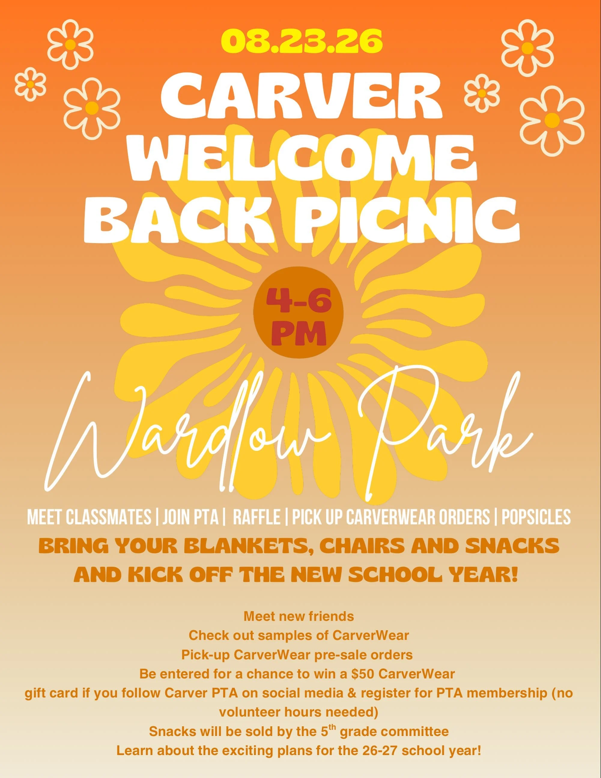 📣 IMPORTANT TIME CHANGE 📣 Let&rsquo;s all beat the heat and the crowds. Join us for our back to school picnic at our new time! ⏰ We can&rsquo;t wait to see everyone! 🌼 🐾