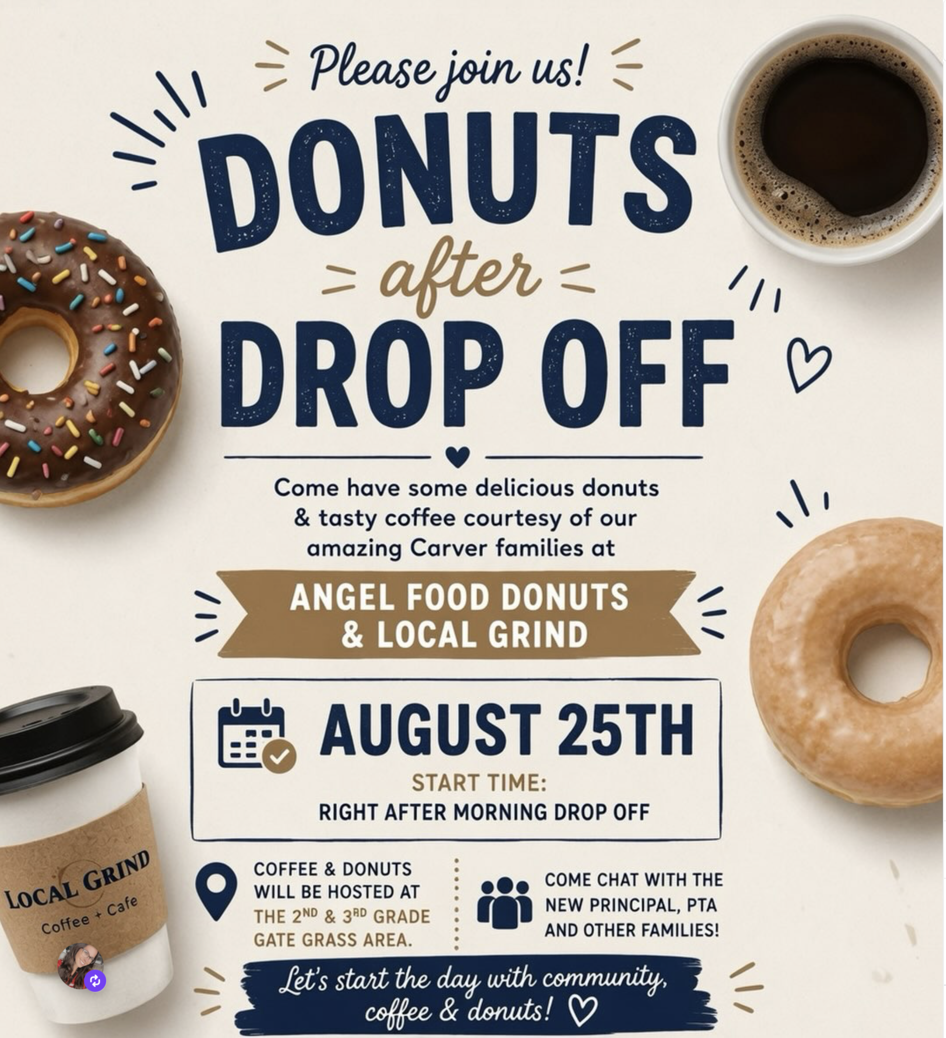 ☕🍩 Donuts, coffee & Carver family fun! 💙🤎