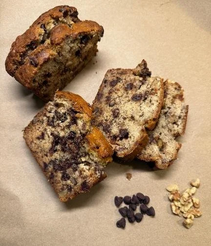 The Banana Bond — Chocolate Chip Walnut Banana Bread Slice