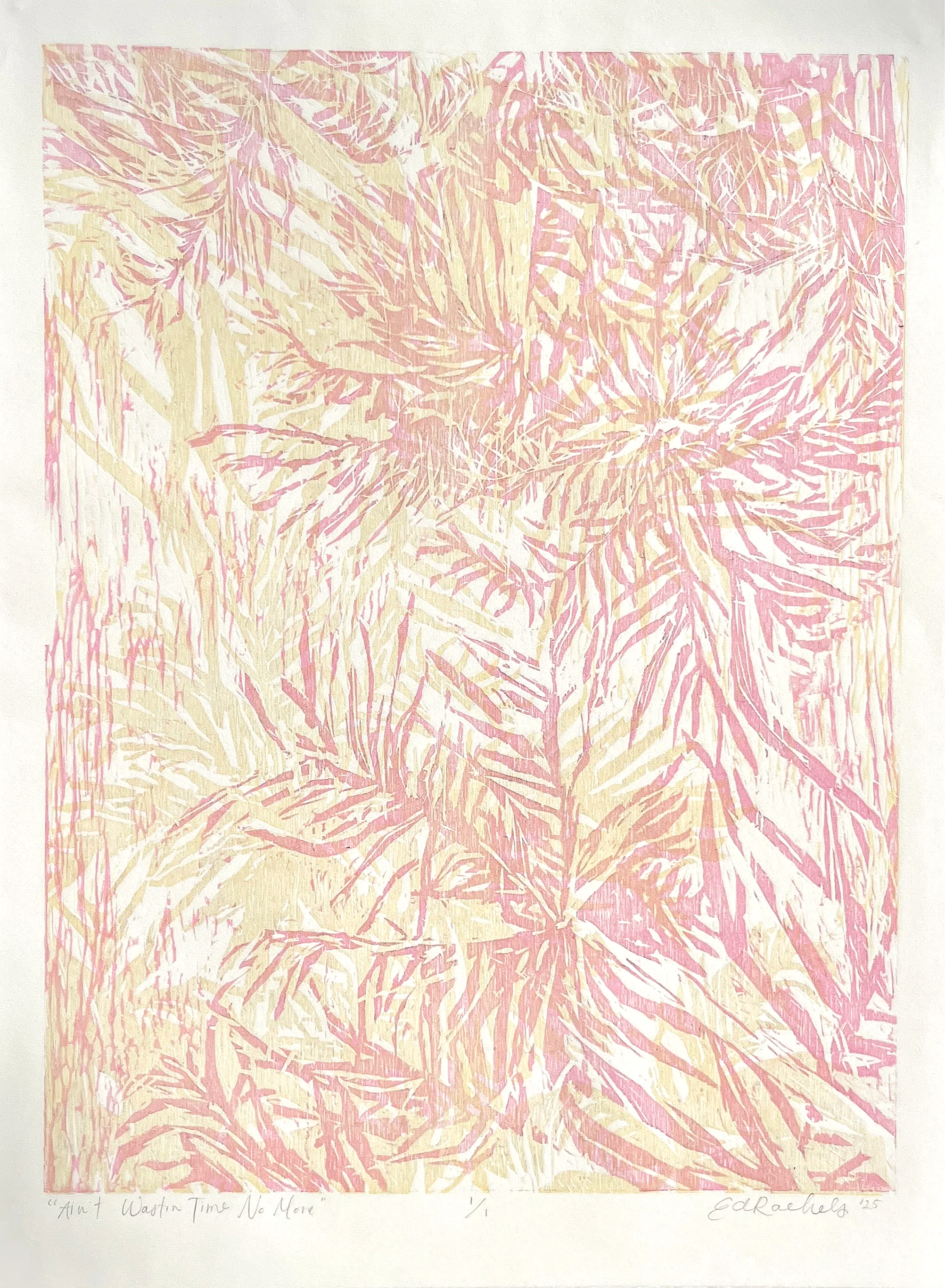 Ain't Wastin Time No More - Two Color Woodcut