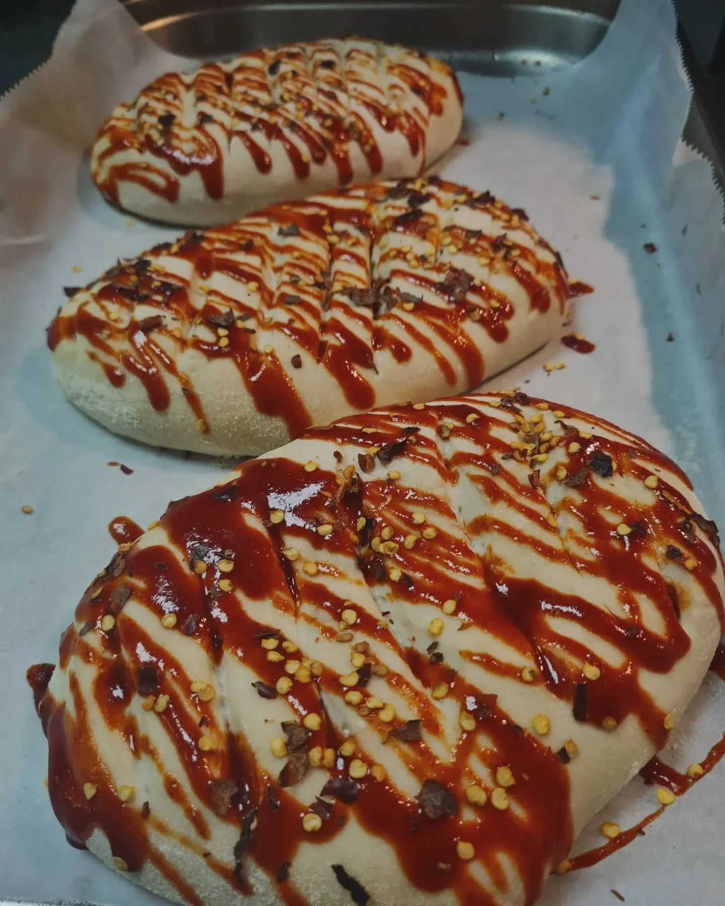 Chilli Bread Loafs, chilli sauce with crushed chilli flakes 🌶 🍞

#baking #bread #bakery #cooking #food #foodie #work #chef #cheflife #chilli #spicy #hot #bake #cooking #cook