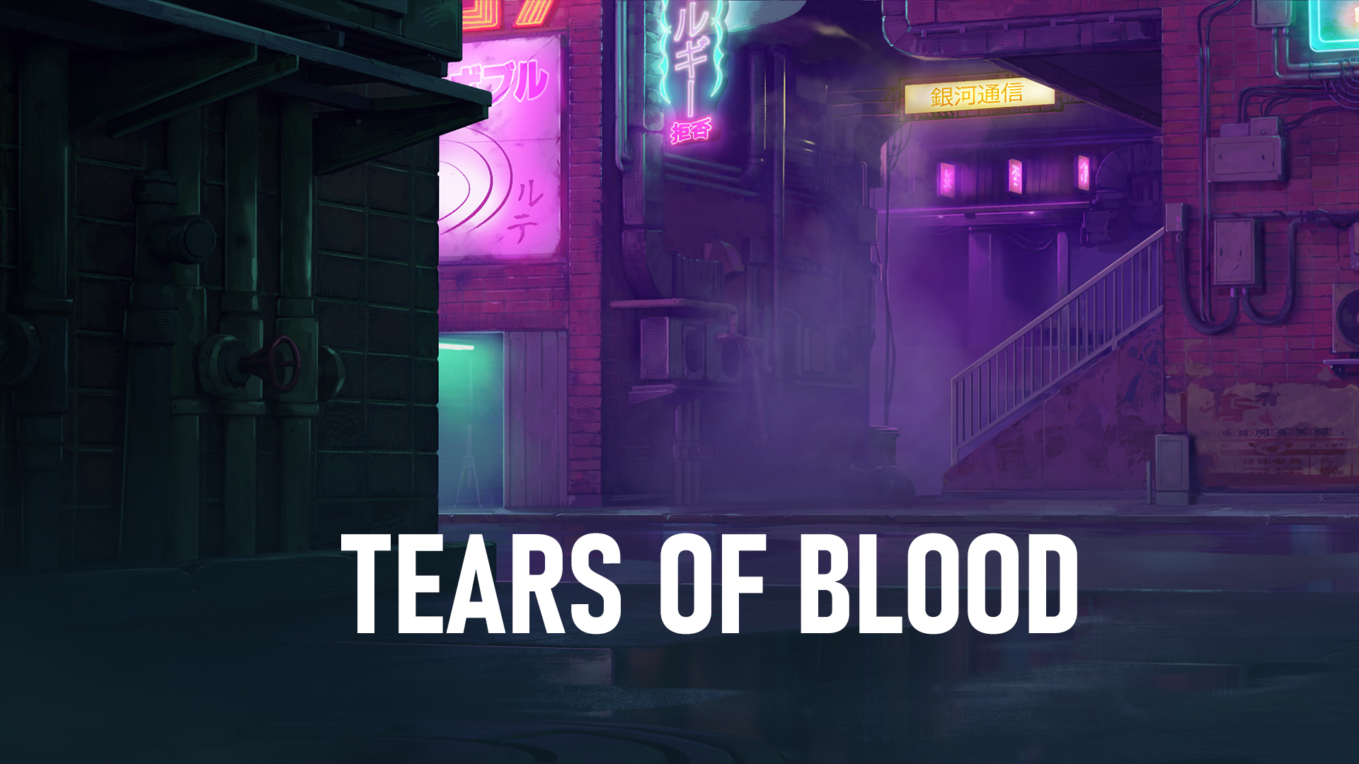 cyberpunk street anime style background art by caio barberan