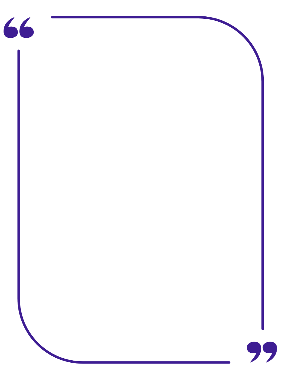 A stylized quote box with purple borders and quotation marks, containing the text: "Ambition is the path to success. Persistence is the vehicle on that path."
