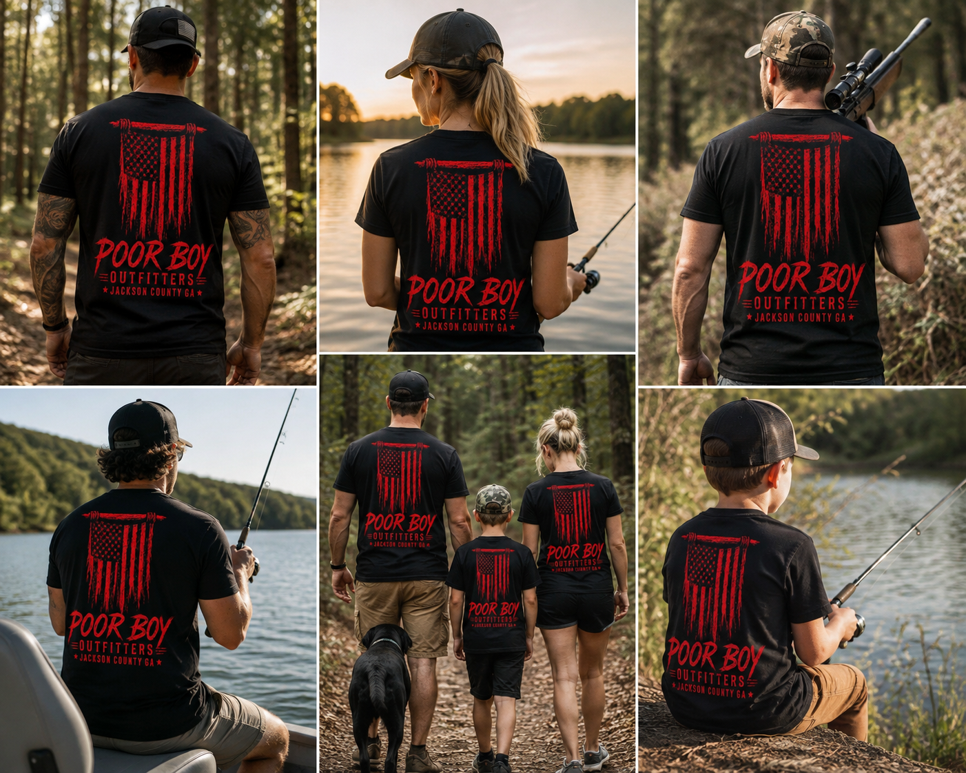 Poor Boy Outfitters American Flag Barbed Wire T-Shirt – Jackson County GA